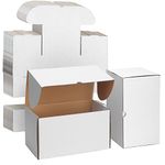 EYMPEU 20 Cardboard Boxes 11X6X6 Inch (28X15.3X15.3cm) White Shipping Box, Kraft Corrugated Small Mailing Boxes