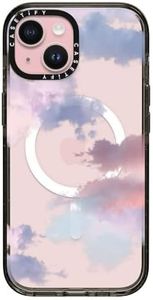 CASETiFY Impact Case for iPhone 15 [4X Military Grade Drop Tested / 8.2ft Drop Protection/Compatible with Magsafe] - Clouds - Clear Black
