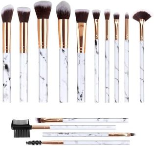 Ensemble de pinceaux maquillages en marbre, ensemble de pinceaux avec pinceau pour ombre à paupières, pinceau anti-cernes, pinceau blush, pinceaux maquillages, 14 pièces pinceaux maquillages