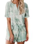 Ekouaer Tie Dye Pajamas Set Womens Loungewear Sleepwear 2 Piece PJ Sets