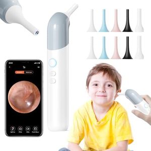 Qimic Wireless Otoscope Ear Camera - 1080P WiFi Otoscope with 6 LED Lights, Ear Scope Camera with 10 Colorful Accessories for Kids,Pets &Adults,Support Photo and Video, Compatible with Android