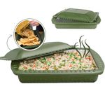 Foil Decor Serving and Casserole Carrier for 9x13 Foil Pans, Heat Resistant w/Handles, Lid Locks in Place for Safe and Easy Carrying, Lid Doubles as a Serving Dish, 1 Foil Pan included, BPA Free