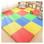 MAIGGA Puzzle Exercise Mat, EVA Foam, Interlocking Tiles, Kids Play Mat, Protective Flooring for Gym Equipment, Interlocking Foam Mat for Gym, Home, Play School (20mm, 12 Mats- 36 Sq.Ft)