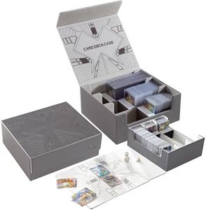 cloudever Toploader Card Storage Boxes, Magnetic Closure Trading Card Deck Box, PU Leather Card Box Storage Case for Magic Commander YugiOh TCG TGG Cards Sports Cards(New Grey)