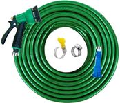 EPISKEY® Heavy Duty Expandable Garden Hose - Flexible Water Pipe with Double Latex Core, 7 Pattern Spray Gun, Braided Outer Layer - Small No Kink Hose (Size : 1/2 inch - Length: 15 Meters)