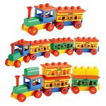 TOY FUN Chhook Chhook Train Toys Plastic Building Blocks Set for Kids | 3 4 5 Years and Above | 24 Pieces Big Blocks | No battries | Non Toxic Safe