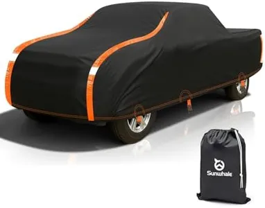 Sunwhale Truck Cover Waterproof All Weather Heavy Duty Outdoor PickupTarp Cover Snowproof Dust Rain Sun UV Protection - Universal Fit for Ford F150 Chevy Silverado GMC Dodge Ram 1500 - Up to 242''