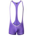 Juflam Men's Bodysuit Wrestling Singlets Leotard Gym Underwear