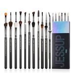 Jessup Eye Makeup Brushes Set Professional 28pcs Premium Synthetic Make up Brushes Eyeshadow Brush Eyeliner Brush Eyebrow Brush Blending Brush for Makeup Black T341