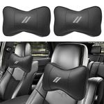 YOSRTER 2 PCS Neck Pillow for Dodge Charger Challenger Durango Journey Universal Fit to All Dodge Comfortable Soft Seat Headrest Removable Neck Support for Dodge Accessories（Gray Trim）