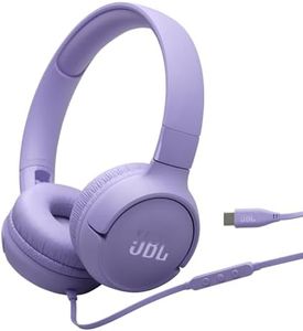JBL Tune 520C USB-C, Hi-Res Audio, JBL Pure Bass Sound, Compatible with USB-C Devices, 3-Button Remote with Microphone, Purple