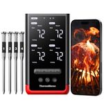 ThermoMaven Wireless Meat Thermometer with 4 Probes – Bluetooth 5.3 & WiFi Unlimited Range, 6 Sensors, ±0.3℃ Accuracy, IPX8 Dishwasher Safe, Smart Display Base, for BBQ Oven Smoker Air Fryer