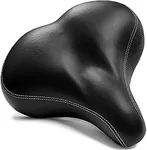 Bikeroo Extra Padded Bike Seat - Comfortable Bike Seats for Men & Women - Compatible with Peloton, NordicTrack, Schwinn, Indoor Stationary Exercise Bikes - Wide Bicycle Seat Replacement Saddle