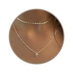 Annika Bella, silver necklace for women, heart necklace, silver jewelry set, necklace chains, silver choker collar pendant necklace silver, sparkly necklace, 925 silver chain, cz (Set of 2 Necklaces)