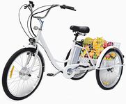 OLIKED Electric Tricycle for Adults, 24" E Bike 500W Removable 3 Wheel Electric Bike, 36V/12Ah Step Thru Cruiser Bike Electric Bicycle with Rear Basket