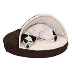 FurHaven 26" Round Orthopedic Dog Bed Sherpa & Suede Snuggery w/Removable Washable Cover - Espresso, 26-inch