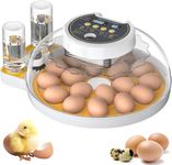 Egg Incubator for Hatching 18-60 Eggs Automatic Turning with Humidity Control and display, Automatic Egg Turner, Egg Candler, Incubator for hatching Chicken Duck Quail Pigeon eggs