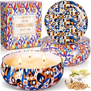 Purpledi Velas de Citronela,100% Natural Cera de Soja Candl,Velas Perfumada con Limón,Velas Aromaticas,per Exterior Interior, camping, hogar, jardín, picnic,regalos, 2 * 13.5oz,100h