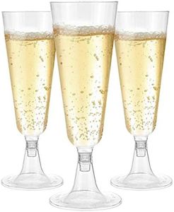 Hedume 100 Pack Champagne Flutes, 4.9oz Disposable Clear Plastic Champagne Glasses, Toasting Flute Set for Mimosas, Bloody Mary's, Wine Glasses, Sodas, Cocktail Cups, Parfaits, Sundaes etc