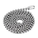 SINLEO Titanium Stainless Steel Small Beads Ball Chain Necklace for Men Women Dog Tag Link Chain Silver 4MM 26 Inches
