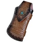 COHOMELARS 4.5'' Folding Pocket Knife Sheath,Horizontally Carry Leather Knife Pouch,Leather Knife Case Belt Loop,Leather Knife Snap Holder Dark Brown