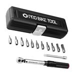 PRO BIKE TOOL 1/4 Torque Wrench Set - Service Kit for Road and Mountain Bikes - Includes Allen and Torx Sockets - Torque Wrenches - Bicycle Torque Wrench - 2 to 20 Nm