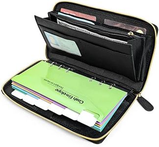 PENDELY Cash Envelope Wallet - Budget Wallet with Cash Envelopes,All in One Money Wallet Organizer for Women Budgeting with Monthly Budget Cards & Yearly Budget Planner Sheet RFID Blocking(Black)