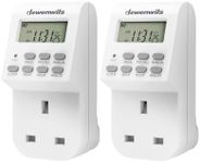 DEWENWILS Digital Lamp Timer Socket Plug, 20 ON/Off Weekly Settings Electrical Plug in Light Timer Switch for Christmas Light,Coffee Machine,Home Appliances (2 Pack,13A/3200W)