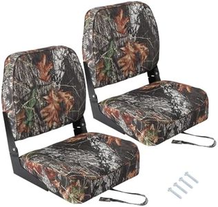 GarveeLife 2 Pack Boat Seats Low Back,Boat Seats Stainless Steel Screws Included,Fold-Down Fishing Boat Chair With Thickened Sponge Padding and Hinge for Sightseeing Boat,Speedboat, Canoe,Camo
