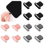 12 PCS Anti-dust Plugs Cover Caps, Dust Plugs Charging Port Cover Caps Compatible with iPhone X/XS/XR/11/12/13 Max/X/XS/XS IPAD MacBook Cameras and More (3 Colors)