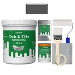 NADAMOO Tub and Tile Refinishing Kit (1kg / 35 oz, with tools, Dark Gray), DIY Bathtub Sink Reglaze Kit Countertop Paint Resurface Kit for Bathroom Kitchen Porcelain Enamel Fiberglass, Semi-matte Coat