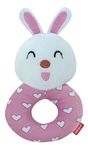 Pikipo Bunny Face Rattle Soft Toy with Round Handle (Pink)