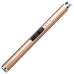 ARECTECH Rechargeable Electric Candle Lighter Arc Plasma Lighters for Candle Kitchen Camping Type-C Champagne Gold