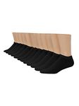 Hanes Men's 12 Pack No Show Socks, Black, 10-13/Shoe Size 6-12