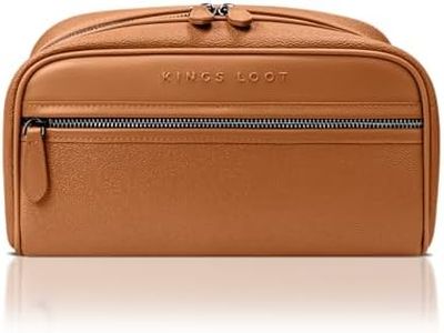 Kings Loot Premium Dopp Kit, Leather Travel Toiletry Bag, Saffron