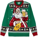 The Ugly Sweater Co. Light Up Ugly Christmas Sweater with LEDs - Snug Fit, Motion Activated Light Up Ugly Sweater Designs. (New Emerald, Small)