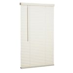 LOTUS & WINDOWARE Cordless Mini Blind, 1" Vinyl Slats, 27" Wide x 36" Long - Alabaster, Window Blinds for Home and Office, Interior Door Blinds - Light Filtering