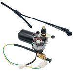 Triumilynn 12V UTV Wiper Motor Kit for Polaris Ranger 570 800 900 1000, RZR 800 900 1000 XP, General 1000, Golf Cart/Can Am/Honda Pioneer/Kawasaki Mule, 17.7" Arm, 15.7" Blade, 90° Sweep