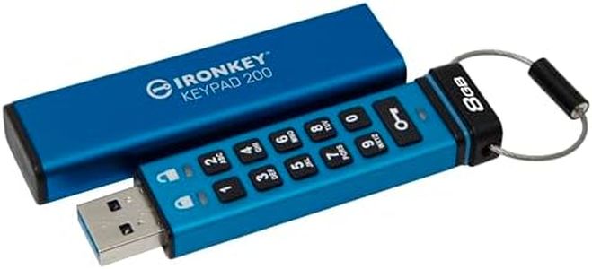 Kingston Ironkey Keypad 200 8GB Encrypted USB | Alphanumeric Keypad | Multi-Pin Access | XTS-AES 256-bit | FIPS 140-3 Level 3 Certified | Brute Force & BadUSB Protection | IKKP200/8GB