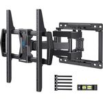 Pipishell Full Motion TV Wall Mount for Most 37-75 inch TVs up to 100 lbs, Wall Mount Bracket with Dual Articulating Arms, Swivel, Tilt, Max VESA 600x400mm, TV Mount Fits 12”/16” Wood Studs, PILF6