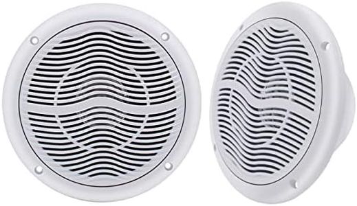 Herdio Altoparlanti marini da 6,5 pollici, sistema stereo per barche impermeabile da 120 W venduto in coppia, bianco