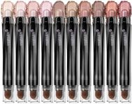 LUXAZA PRO 10PCS Eyeshadow Stick,Shimmer And Matte Brown Metallic Cream Eyeshadow Pencil Crayon with Smudge-proof & Waterproof, Eye Brightener Stick - Love's Gifts