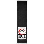 Fuji Solid Rank Karate Judo TKD Belts - Premium Cotton Belt with Durable Stitching - Ideal for Mixed Martial Arts (Black, 6)