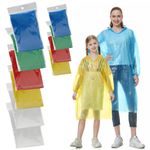 Habaylin Rain Poncho, 10 Pack Poncho Waterproof for Adult Kids, Clear Disposable Poncho Waterproof Poncho Family Pack, Emergency Raincoats for Women & Men for Festivals, Camping, Theme Parks