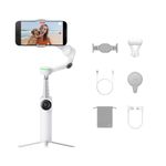 Insta360 Flow 2 Pro Creator Bundle White - Foldable AI Phone Gimbal, DockKit, 360º Pan Tracking, Free Tilt Mode, Built-in Tripod/Selfie Stick, Portable Vlog/Travel Stabilizer, Spotlight, MagSafe
