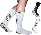 Ulalaza Sports Socks Mens and Womens Socks Thicken Cushion Crew with Rubber Dots Anti Slip for Football Running Training Walking Baseball Soccer and Hiking