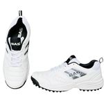 BAS Mens Vampire 001 Cricket Shoes (White Black, 9), Light Weight