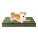 EHEYCIGA Orthopedic Dog Beds Large Mattress with Removable Washable Cover for Crate, Dark Green, 91x68x9cm