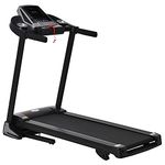 HOMCOM Folding Treadmill, 2.0HP Incline Treadmill Running Machine, 12.8 km/h, with LED Display, Manual Incline, 12 Preset Programs, Drink & Phone Holder for Home Gym Fitness