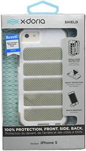 X-Doria 409506 Shield Case for iPhone 5-1 Pack - Retail Packaging - White/Grey